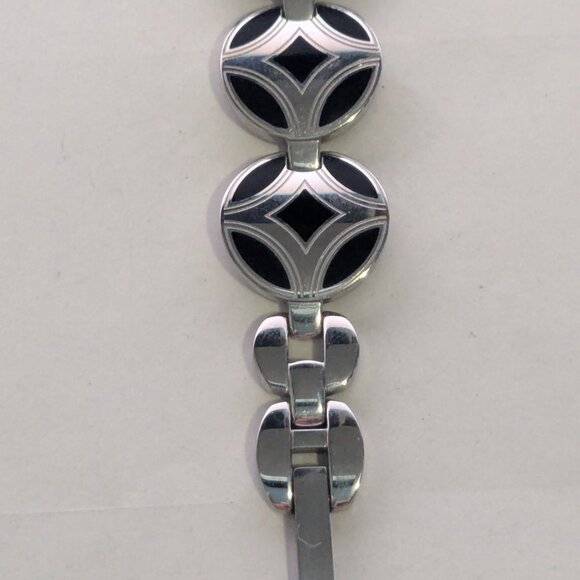 BULOVA Frank Lloyd Wright C8691170 Black Enameled Circular Design Ladies Watch - Picture 5 of 9